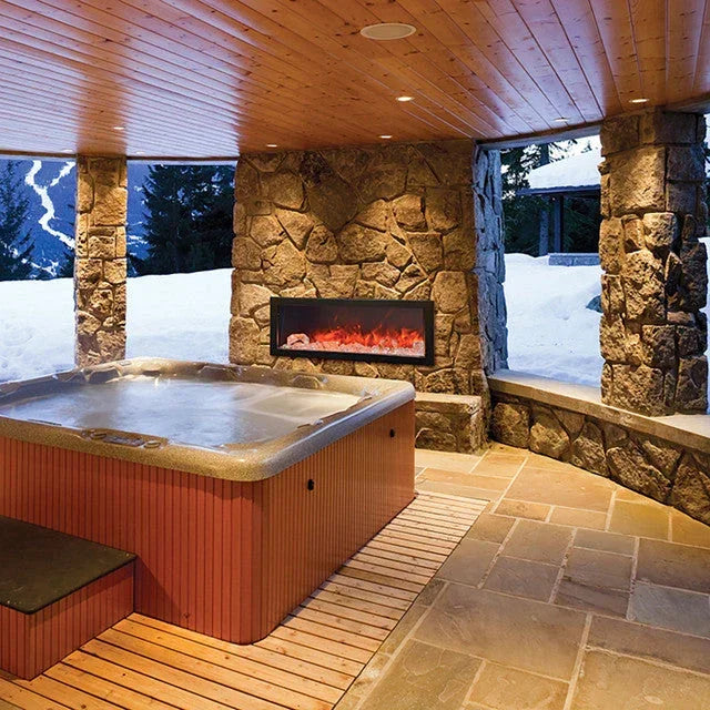 Amantii 40 Inch Panorama Slim BI-40-SLIM-OD Linear Indoor or Outdoor Electric Fireplace - Green Vista Living