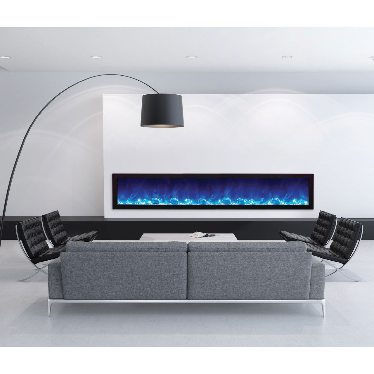 Amantii 88 Inch Panorama Slim BI-88-SLIM-OD Linear Indoor or Outdoor Electric Fireplace - Green Vista Living
