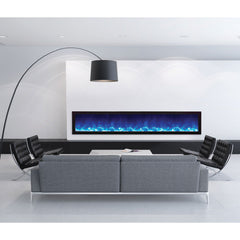 Amantii 88 Inch Panorama Slim BI-88-SLIM-OD Linear Indoor or Outdoor Electric Fireplace