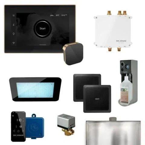 Mr. Steam Bliss Programmable Steam Generator Control Kit with iSteamX Control and Aroma Glass Steamhead - Green Vista Living