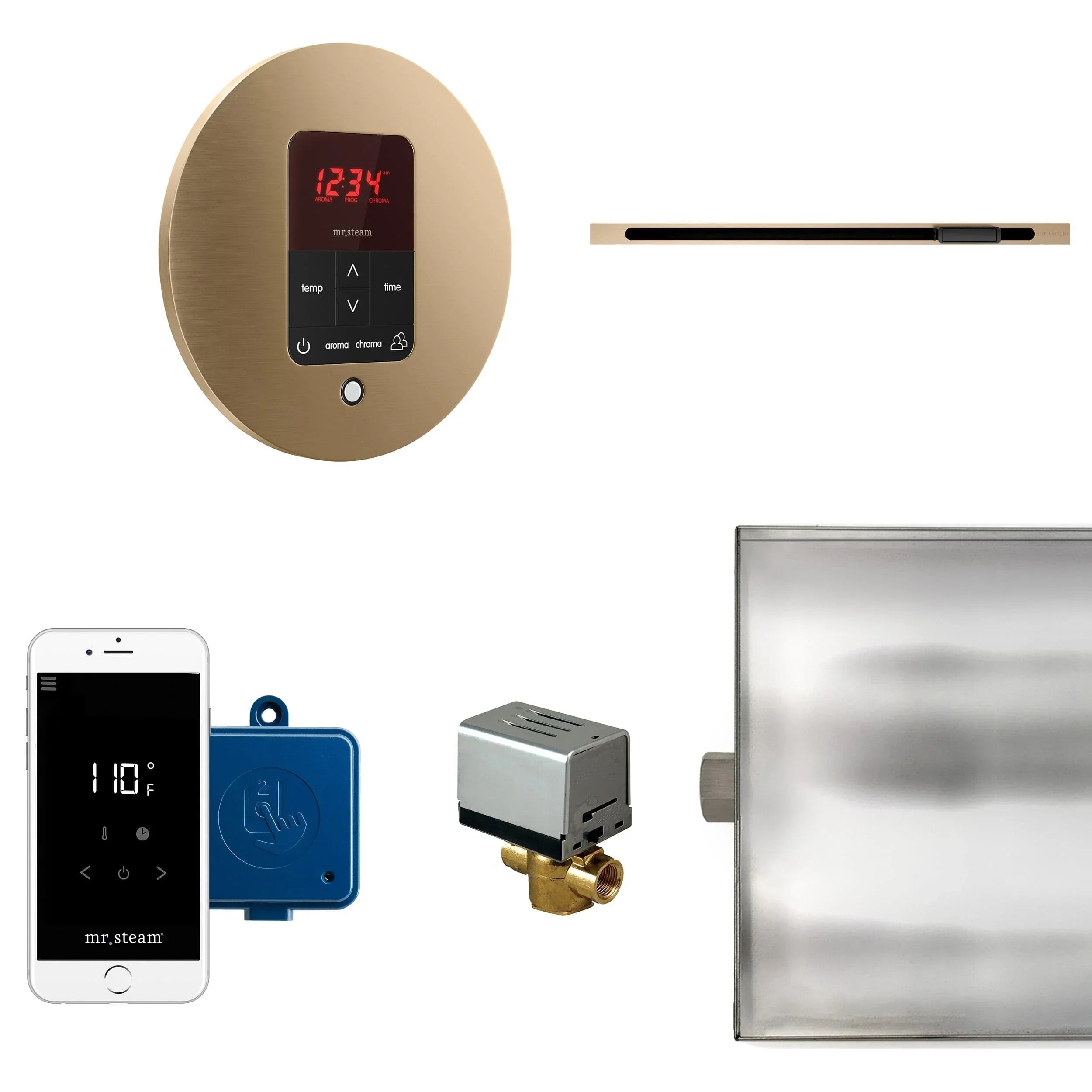 Mr. Steam Butler Linear Steam Shower Control Package with iTempoPlus Control and Linear SteamHead - Green Vista Living