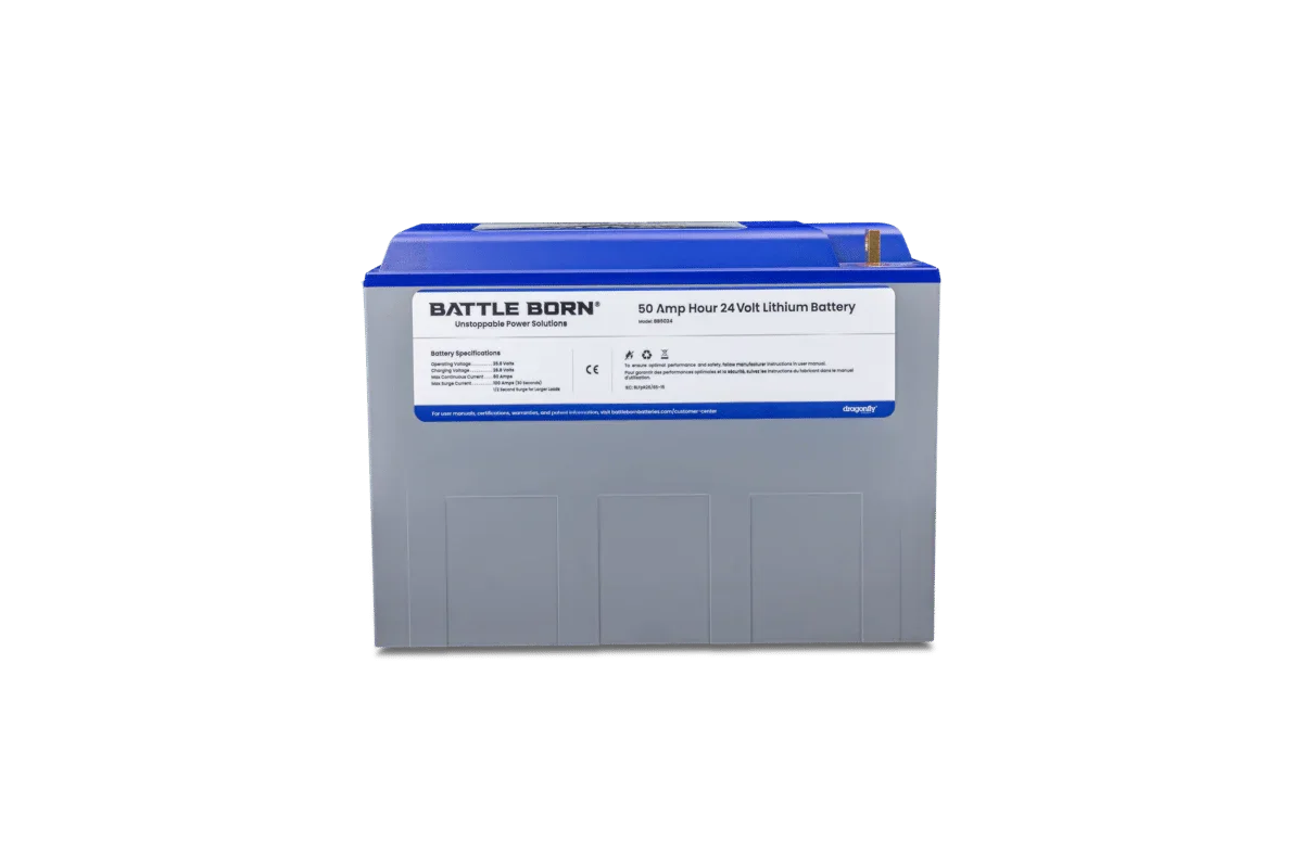 Battle Born 50Ah 24V LiFePO4 Deep Cycle Battery - Green Vista Living