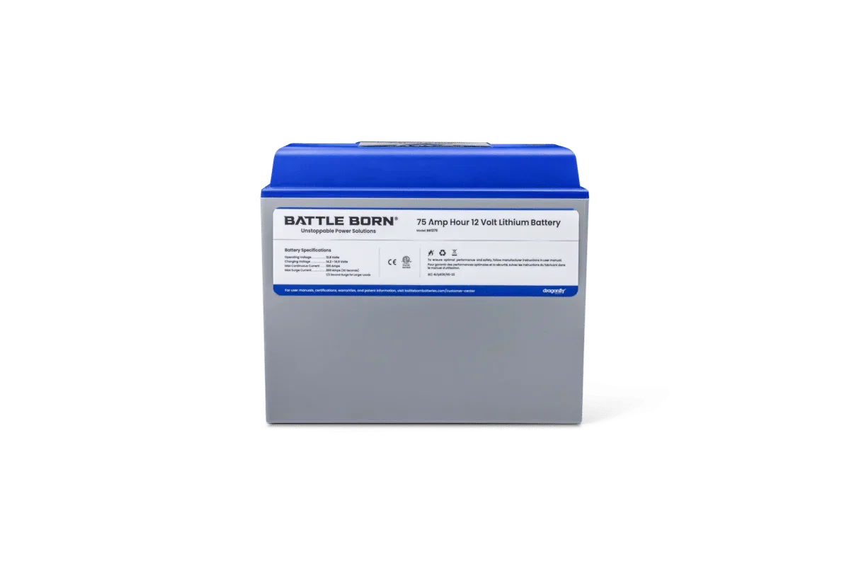 Battle Born 75Ah 12V Group 24 LiFePO4 Deep Cycle Battery - Green Vista Living