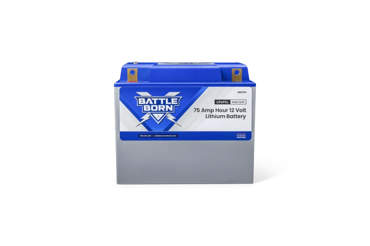 Battle Born 75Ah 12V Group 24 LiFePO4 Heated Battery Kit - Green Vista Living