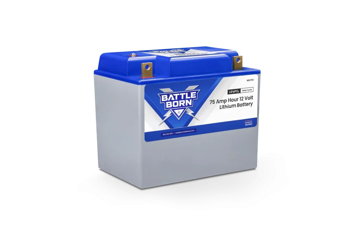 Battle Born 75Ah 12V Group 24 LiFePO4 Heated Battery Kit - Green Vista Living