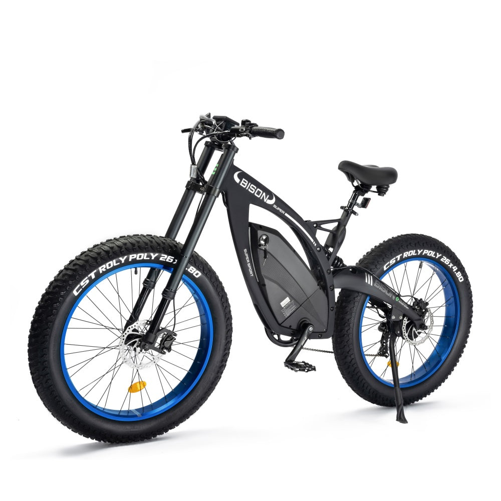 Ecotric 48v 17.5AH 1000W big fat tire ebike Bison-Matt Black - Green Vista Living