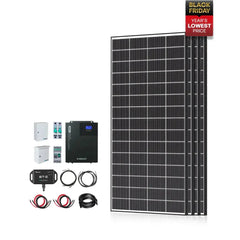 Renogy Complete Cabin Solar Kit 1200W 2500W | Optional 9.6kWh Deep-Cycle AGM / LiFePO4 Batteries - Green Vista Living
