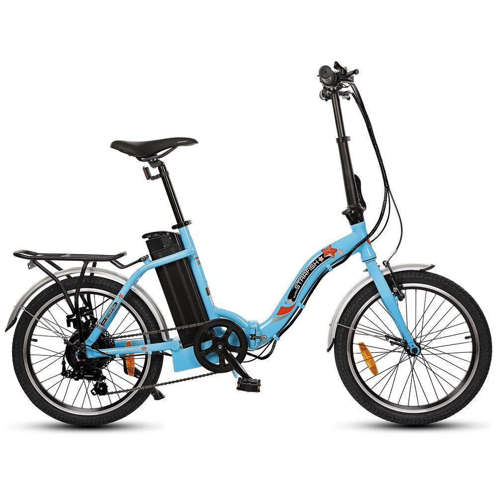 UL Certified-Ecotric 20inch Blue Starfish portable and folding electric bike - Green Vista Living
