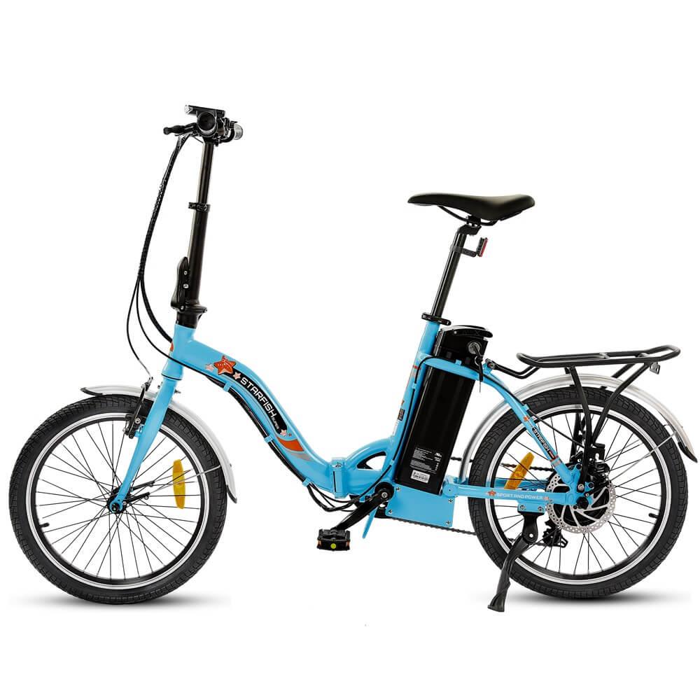 UL Certified-Ecotric 20inch Blue Starfish portable and folding electric bike - Green Vista Living