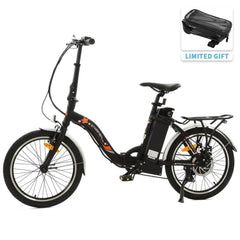 UL Certified-Ecotric Starfish 20inch portable and folding electric bike - Matt Black - Green Vista Living