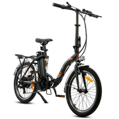 UL Certified-Ecotric Starfish 20inch portable and folding electric bike - Matt Black - Green Vista Living