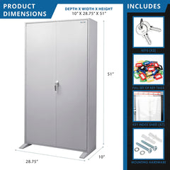 Barska 800 Capacity Adjustable Key Cabinet with Key Lock