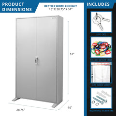 Barska 1170 Capacity Adjustable Key Cabinet with Key Lock