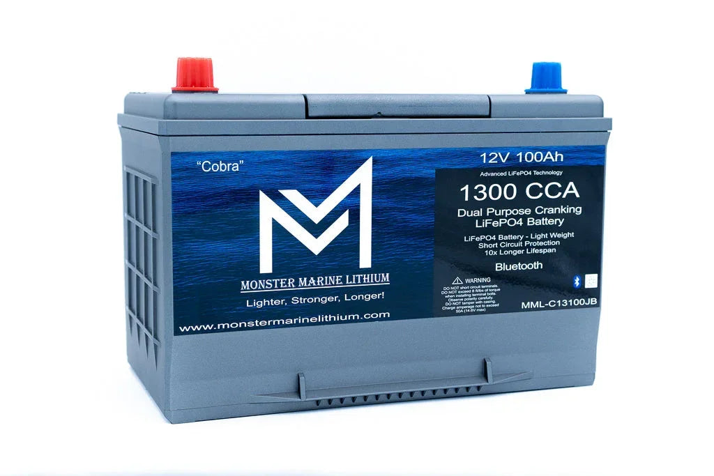 1300CCA 100Ah Dual Purpose Cranking Lithium “Cobra” - Bluetooth - MML-C12V13JB - Green Vista Living