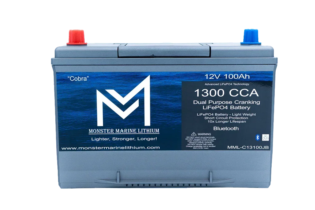 1300CCA 100Ah Dual Purpose Cranking Lithium “Cobra” - Bluetooth - MML-C12V13JB - Green Vista Living