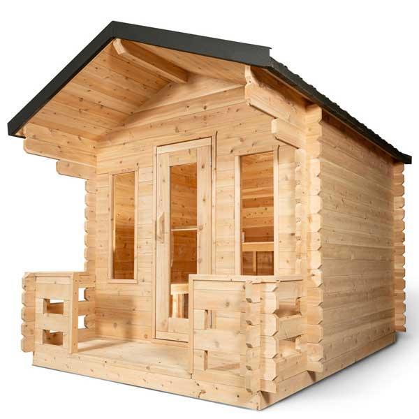 Dundalk Leisurecraft Canadian Timber Georgian Cabin Sauna with Porch | 6 Persons - Green Vista Living
