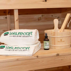 Dundalk Leisurecraft Canadian Timber Georgian Cabin Sauna with Porch | 6 Persons - Green Vista Living
