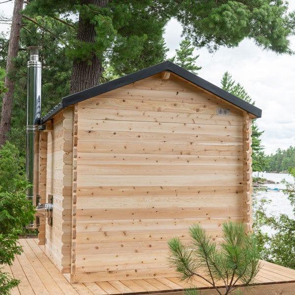 Dundalk Leisurecraft Canadian Timber Georgian Cabin Sauna with Porch | 6 Persons - Green Vista Living