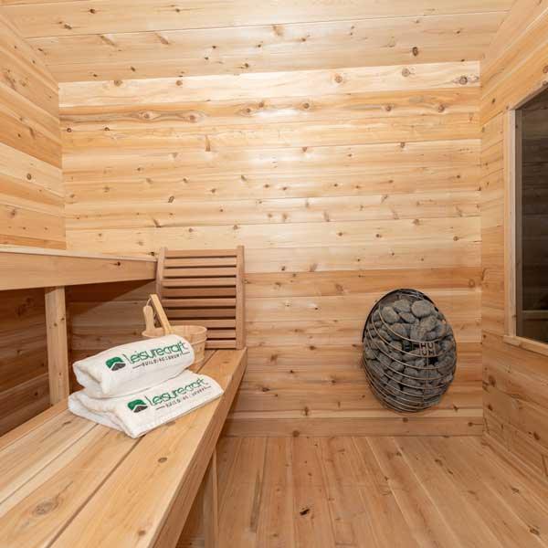 Dundalk Leisurecraft Canadian Timber Georgian Cabin Sauna with Porch | 6 Persons - Green Vista Living