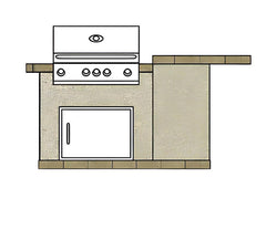 Cal Flame Kauai Q 4 Ft. L-Shaped BBQ Grill Island - BBK402 - Green Vista Living