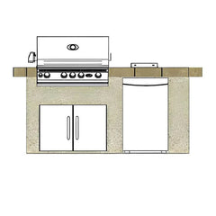 Cal Flame Pacifica Q 7 Ft. BBQ Grill Island - BBK701 - Green Vista Living