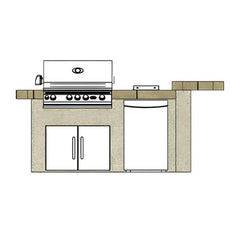 Cal Flame Malibu Q 8 Ft. L-Shaped BBQ Grill Island - BBK-830 - Green Vista Living