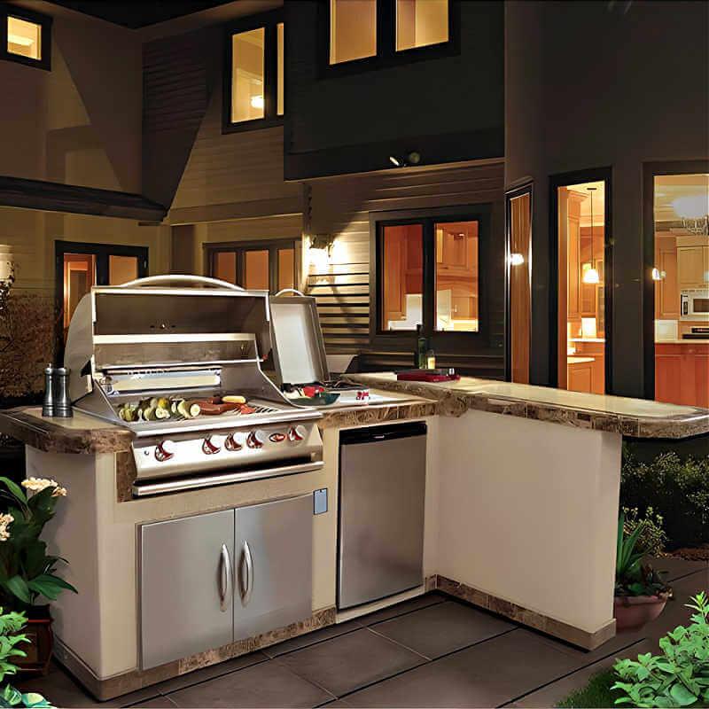 Cal Flame Malibu Q 8 Ft. L-Shaped BBQ Grill Island - BBK-830 - Green Vista Living