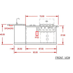 Cal Flame Carmel Q 8 Ft. L-Shaped Outdoor BBQ Kitchen Island - BBK870 - Green Vista Living