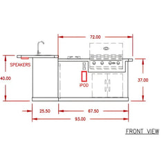 Cal Flame Carmel Q 8 Ft. L-Shaped Outdoor BBQ Kitchen Island - BBK870 - Green Vista Living