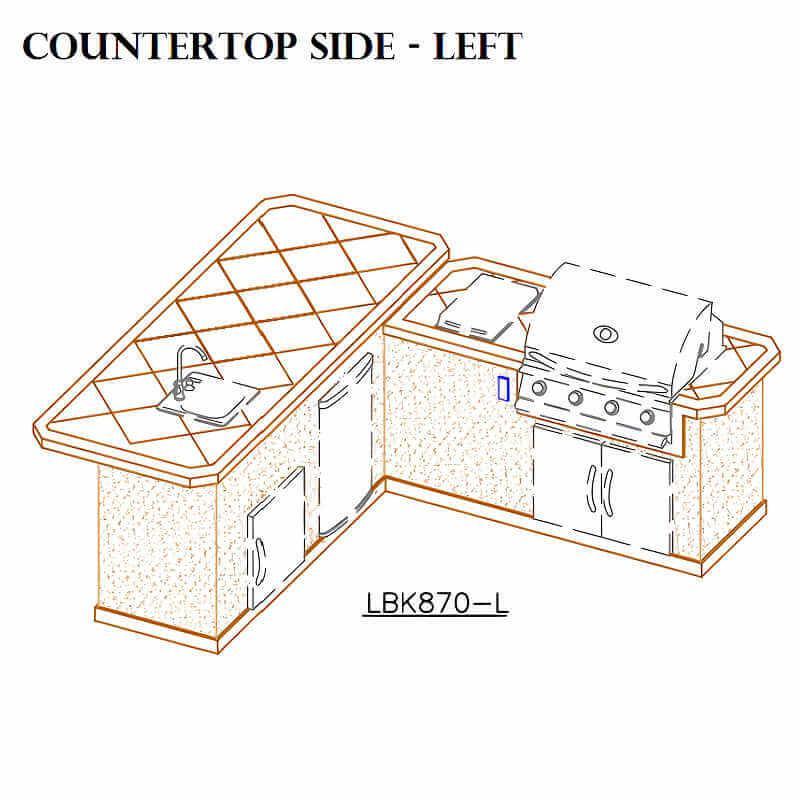 Cal Flame Carmel Q 8 Ft. L-Shaped Outdoor BBQ Kitchen Island - BBK870 - Green Vista Living