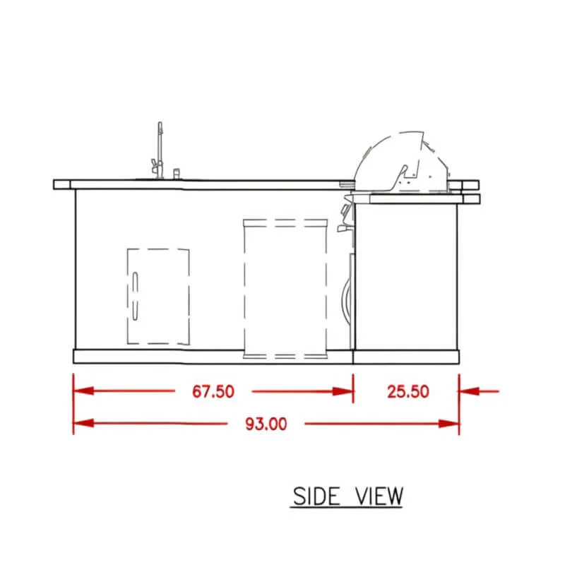 Cal Flame Carmel Q 8 Ft. L-Shaped Outdoor BBQ Kitchen Island - BBK870 - Green Vista Living