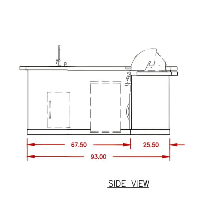 Cal Flame Carmel Q 8 Ft. L-Shaped Outdoor BBQ Kitchen Island - BBK870 - Green Vista Living