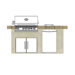 Cal Flame Baja Q 7 Ft. BBQ Grill Island - BBK-710 - Green Vista Living