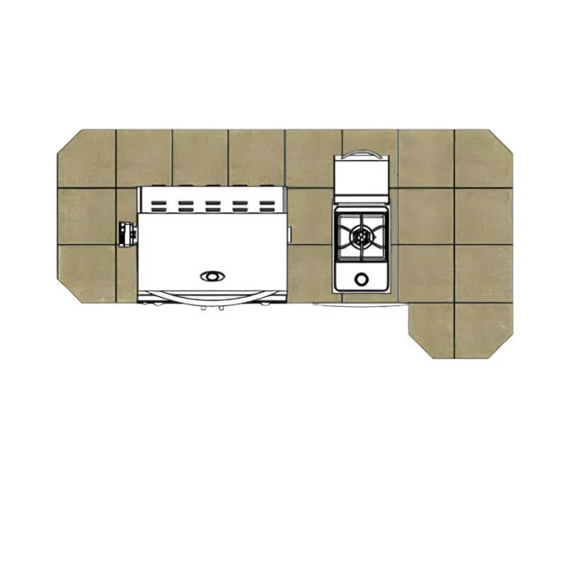 Cal Flame Avalon Q 8 Ft. L-Shaped BBQ Grill Island - BBK820 - Green Vista Living