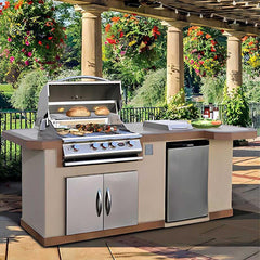 Cal Flame Avalon Q 8 Ft. L-Shaped BBQ Grill Island - BBK820 - Green Vista Living