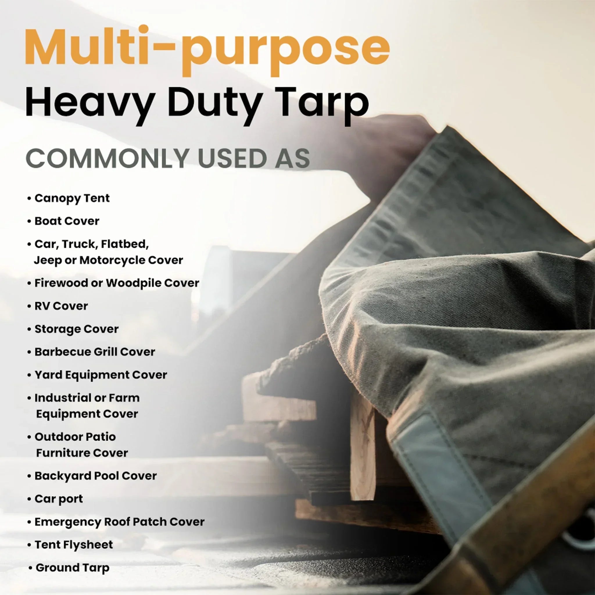 18 oz. 100% Cotton Canvas Tarp - Green Vista Living