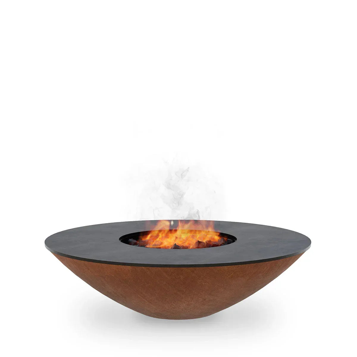 Arteflame Classic 40″ — Fire Pit with Cooktop (CORTEN Bowl; Short Round / Short Euro / Built-In No Base) - Green Vista Living