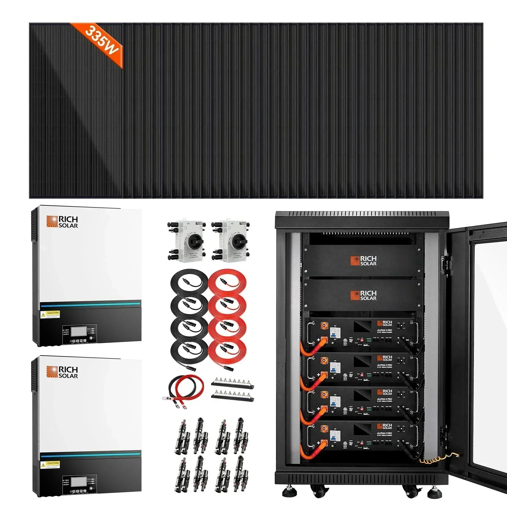 Rich Solar - Complete Off-Grid Solar Kit | 13,000W 120/240V Output | 48VDC - Green Vista Living