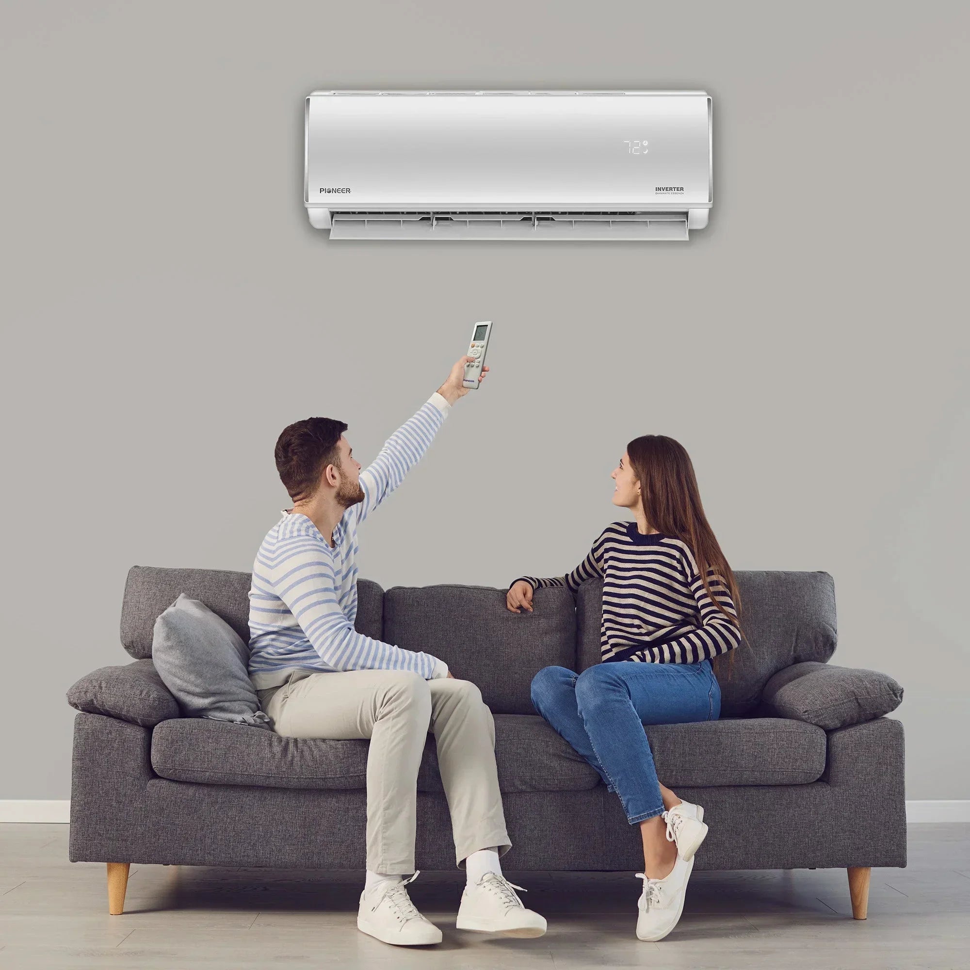 Pioneer® Diamante Essenza™ 23,000 BTU 17 SEER2 230V High-Wall Ductless Mini-Split Air Conditioner Inverter Heat Pump with 16 Ft. Kit - Green Vista Living