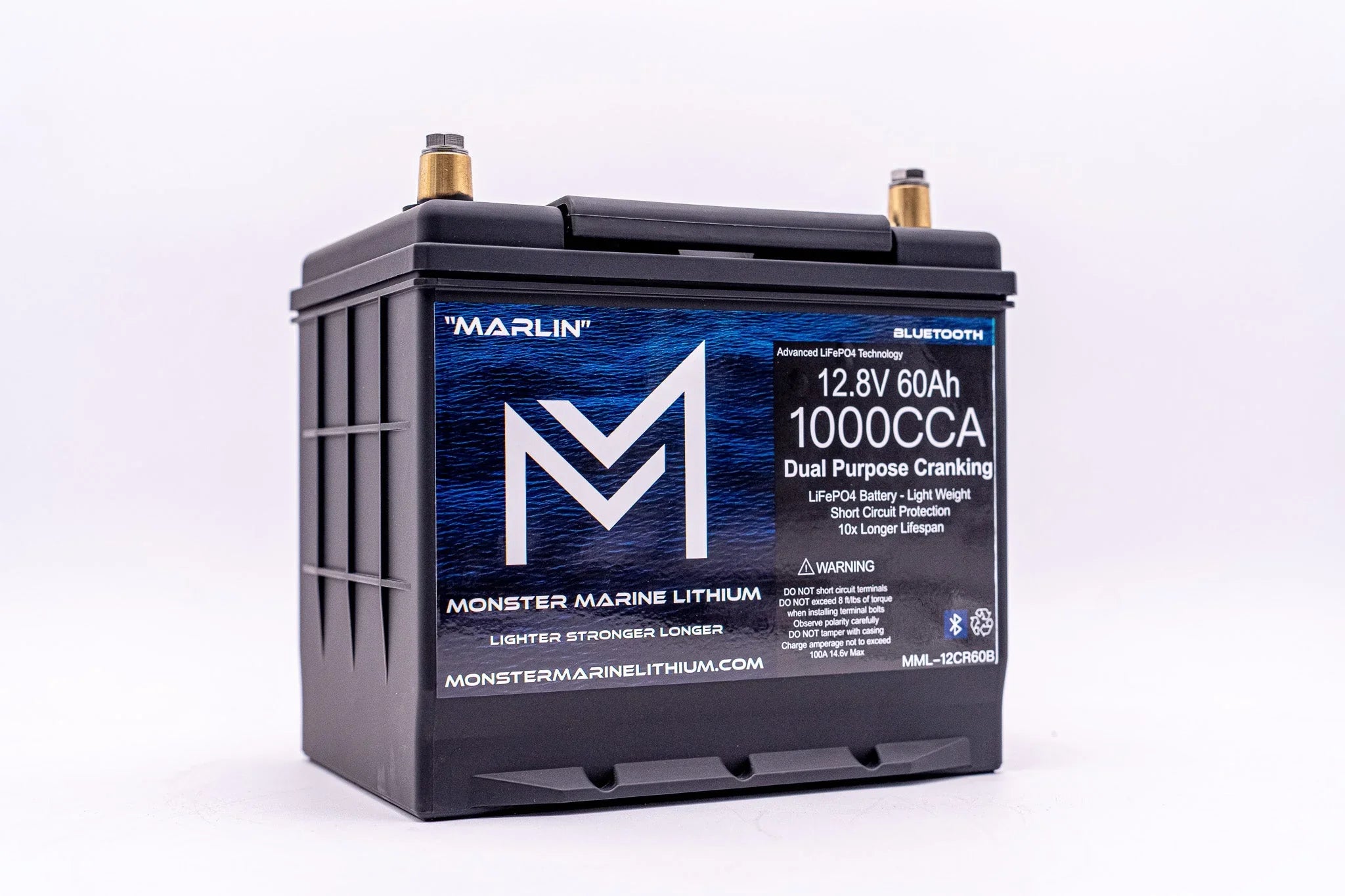 1000CCA 12V 60Ah Dual Purpose Cranking Lithium Battery - BLUETOOTH - MML-12CR60B - Green Vista Living