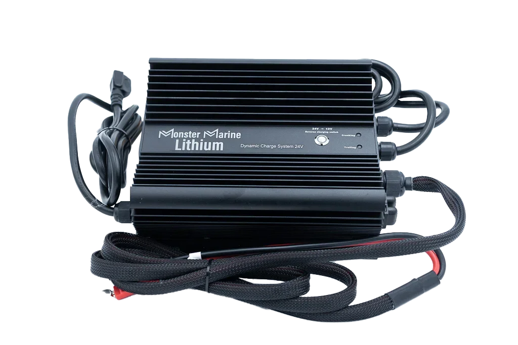 Monster Marine Lithium Dynamic Charge System 24V black battery charger with cables
