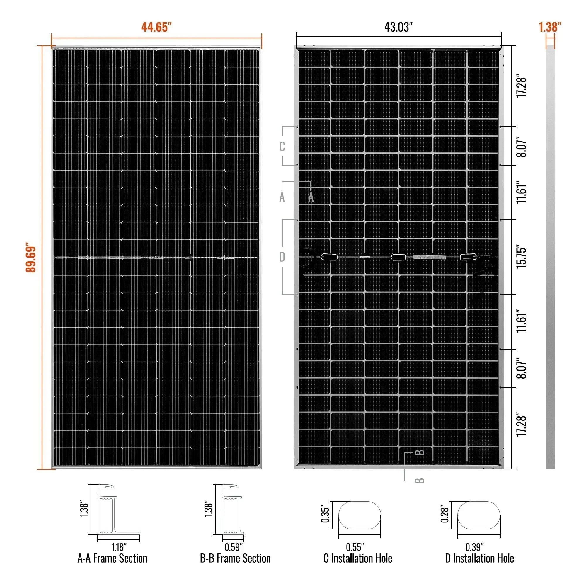 Rich Solar MEGA 550 Watt Solar Panel | Premium Grid-tie or Off-grid Solar Panel for Residential, Commercial, Agriculture - Green Vista Living