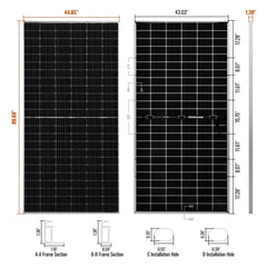 Rich Solar MEGA 550 Watt Solar Panel | Premium Grid-tie or Off-grid Solar Panel for Residential, Commercial, Agriculture - Green Vista Living