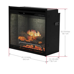 Dimplex Revillusion 24" Built-in Electric Firebox With Weathered Concrete Backer