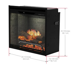 Dimplex Revillusion 24" Built-in Electric Firebox With Herringbone Backer