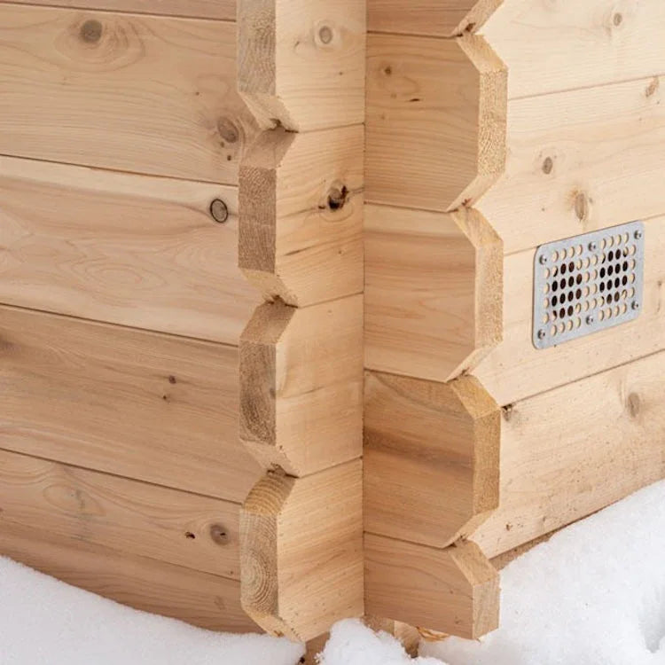 Dundalk Leisurecraft Canadian Timber 3-4 Person Grandby Cabin Outdoor Electric Heated Sauna - Green Vista Living