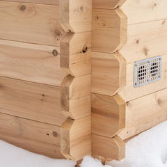 Dundalk Leisurecraft Canadian Timber 3-4 Person Grandby Cabin Outdoor Electric Heated Sauna - Green Vista Living