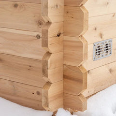 Dundalk Leisurecraft Canadian Timber 3-4 Person Grandby Cabin Outdoor Electric Heated Sauna - Green Vista Living