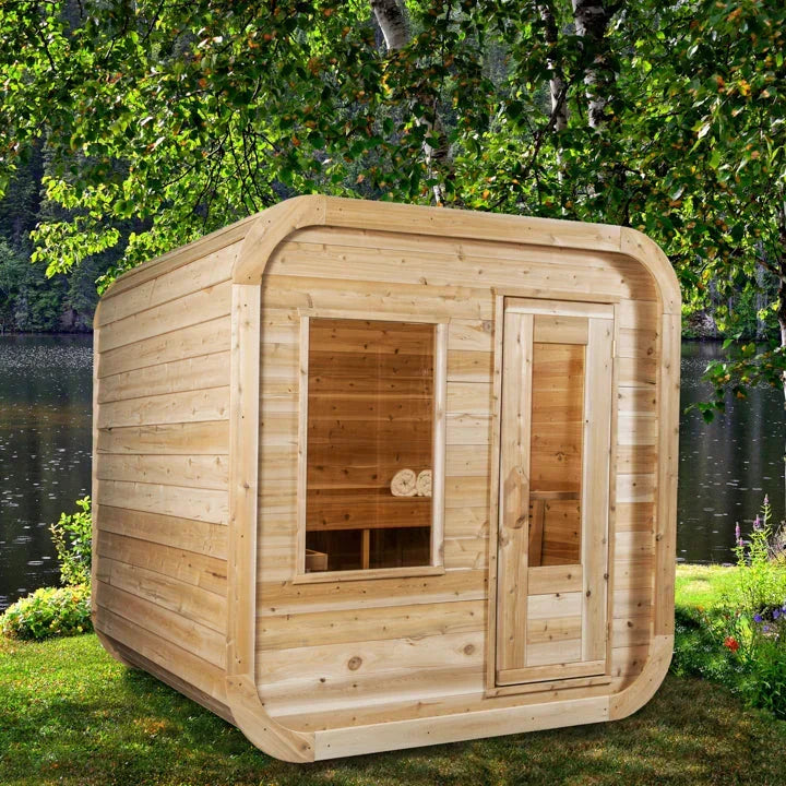 Dundalk Leisurecraft Canadian Timber 2-4 Person Luna Outdoor Traditional Sauna - Green Vista Living
