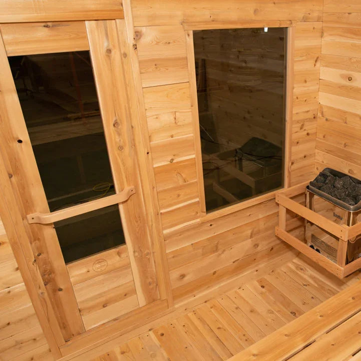 Dundalk Leisurecraft Canadian Timber 2-4 Person Luna Outdoor Traditional Sauna - Green Vista Living
